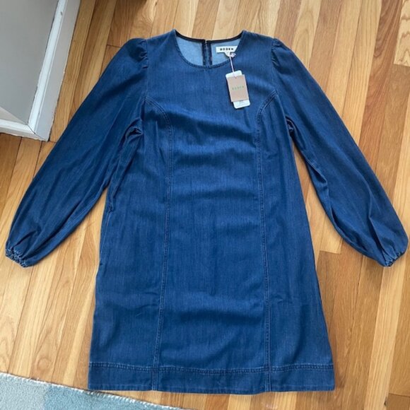 NWT Boden Denim Blouson Shift Dress Women's Size 14 - Picture 5 of 5